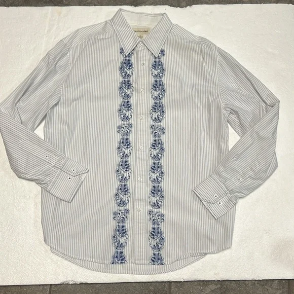 ⭐️ 2 for $15 Pronto Uomo striped long sleeve casual or dress button down - Picture 3 of 7